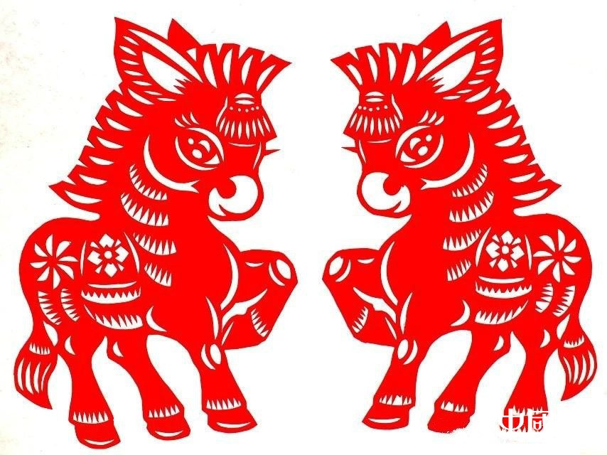 活潑可愛的小馬駒剪紙圖集(25張)，孫立峰作品