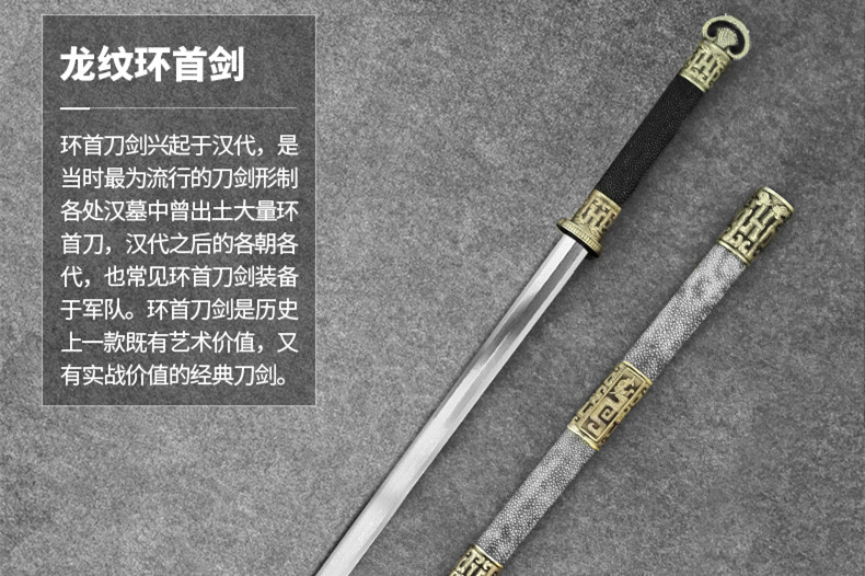 龍紋環(huán)首劍漢劍，漢代軍隊(duì)常用佩刀