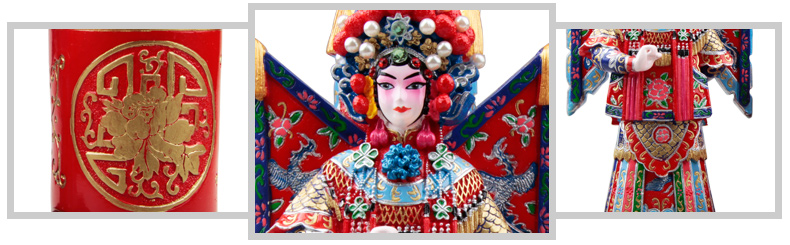 兩款中國風(fēng)國粹京劇人物臉譜泥塑彩繪筆筒