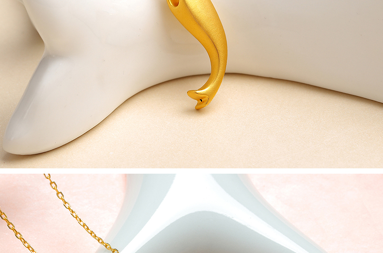 3D硬黃金吊墜女款999足金小魚項鏈轉(zhuǎn)運(yùn)珠