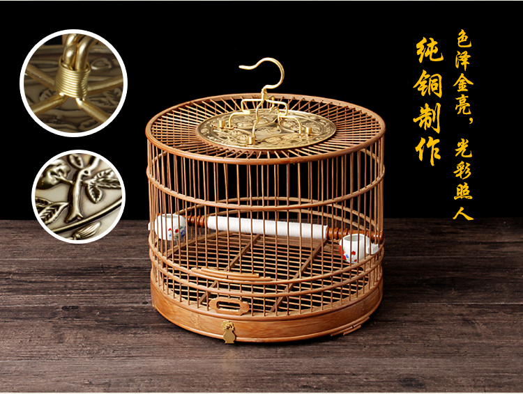 靛頦抽屜小型鳥(niǎo)竹制鳥(niǎo)籠