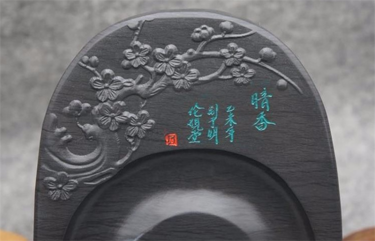 勁松暗香天然原石硯臺(tái)，文房四寶精品硯臺(tái)