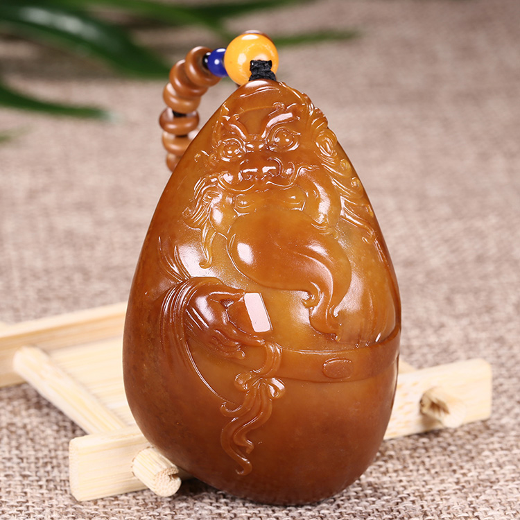和田玉金包玉鐘馗掛墜，天驅(qū)邪鎮(zhèn)鬼平安康健