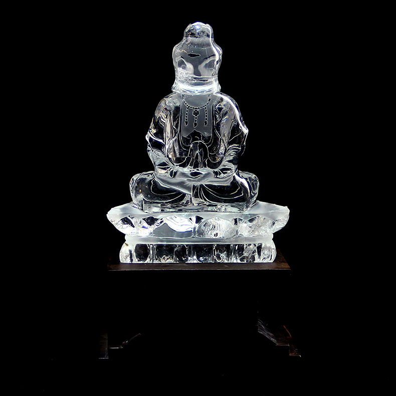 天然白水晶佛擺件，如何辨別天然水晶