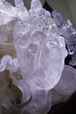東海水晶雕刻，天然白水晶佛手福瓜象征萬事如