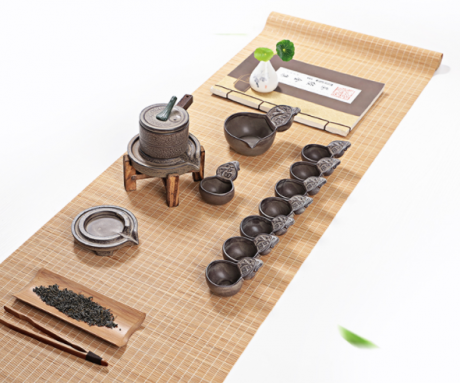 創(chuàng)新浮雕福字茶具，復(fù)古石磨茶具