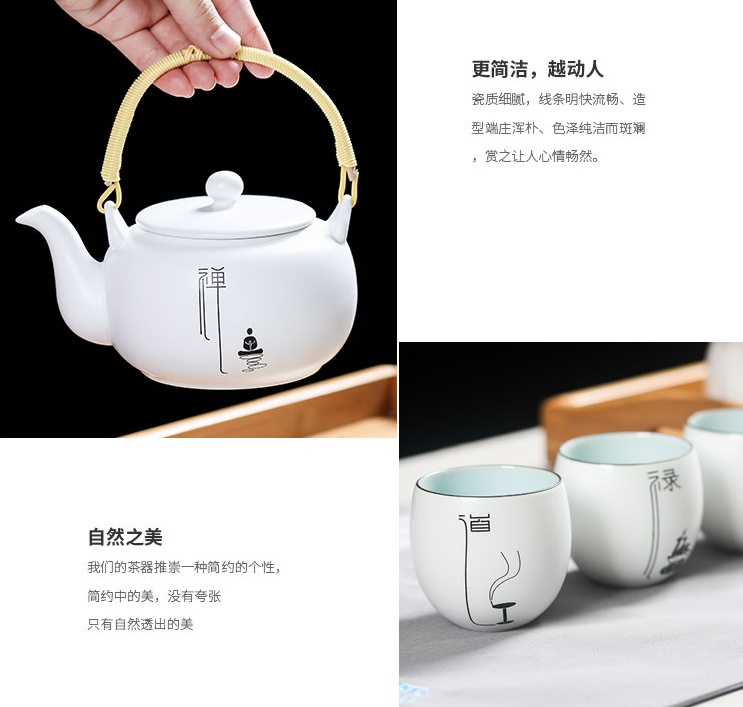 樸實無華，簡約厚重青釉陶瓷茶具
