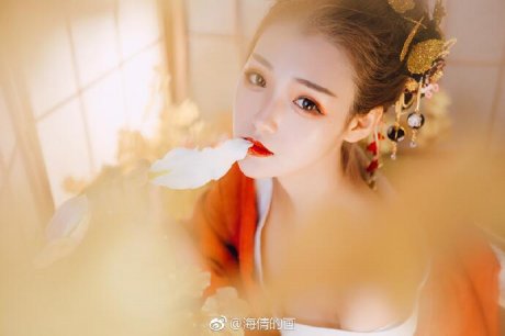 日式和服風(fēng)古裝攝影，好美麗的紅衣小姐姐