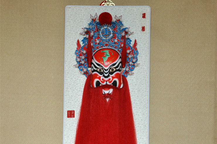鐘馗京劇臉譜掛件，鎮(zhèn)宅辟邪工藝品家具掛件