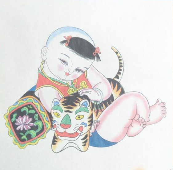 十款民間工藝年畫，古風(fēng)手繪童趣中國年畫