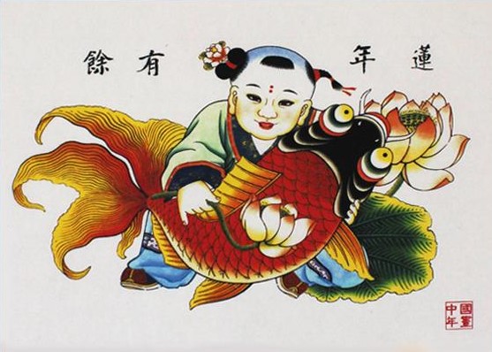 12款民間工藝年畫，手繪民俗文化年畫