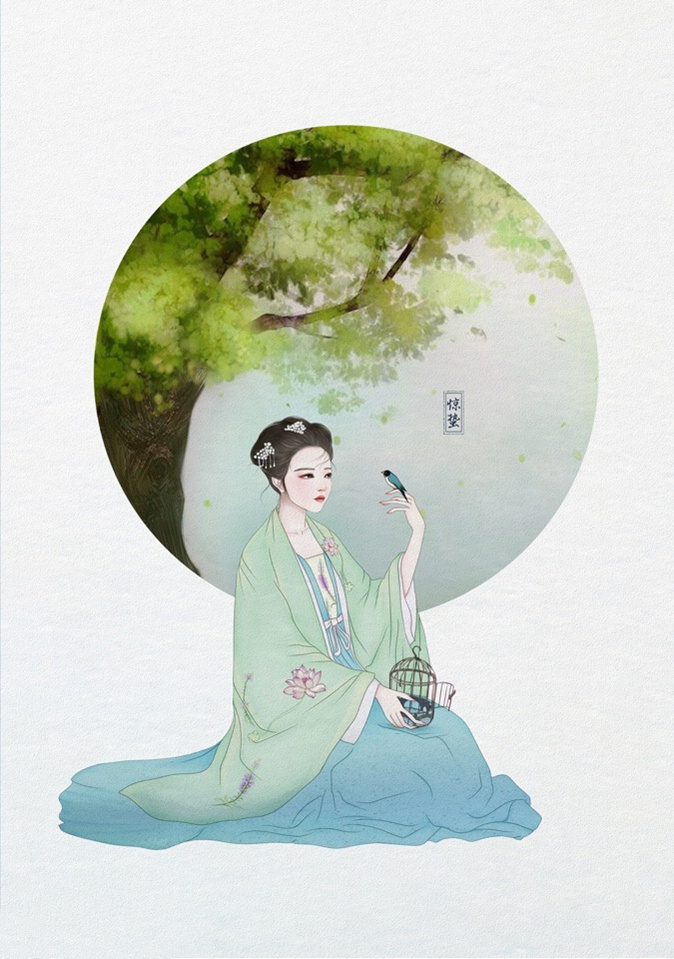 24節(jié)氣古風(fēng)手機(jī)壁紙圖片，超美的女子古風(fēng)圖片