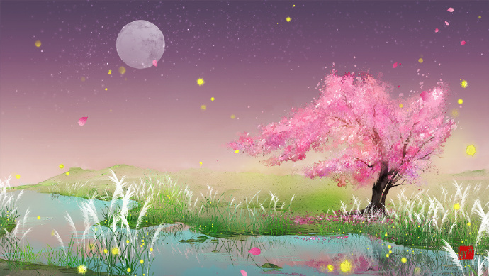 花香滿溢的古風(fēng)圖片，春天意境的唯美古風(fēng)圖片