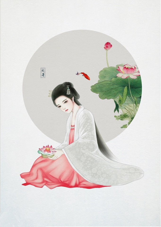 24節(jié)氣古風(fēng)手機(jī)壁紙圖片，超美的女子古風(fēng)圖片