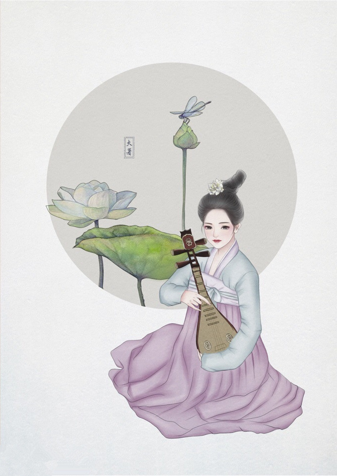 24節(jié)氣古風(fēng)手機(jī)壁紙圖片，超美的女子古風(fēng)圖片