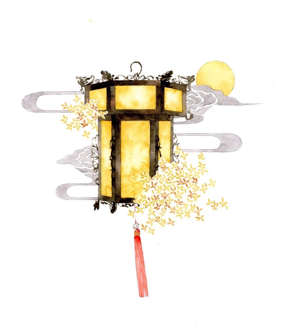 一組古風(fēng)配飾插畫系列，清新唯美古風(fēng)圖片