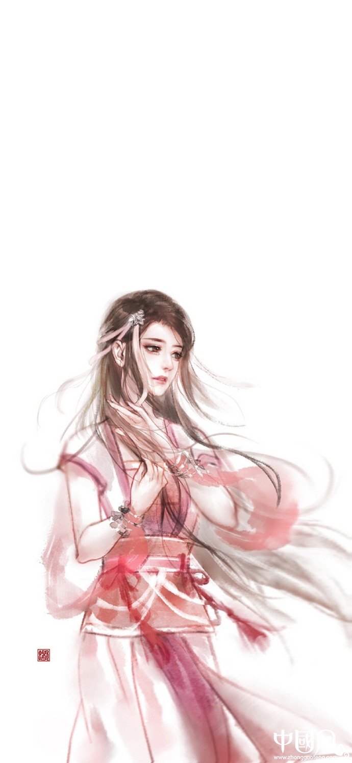 簡約古風女子手機壁紙圖，唯美古風女子圖片