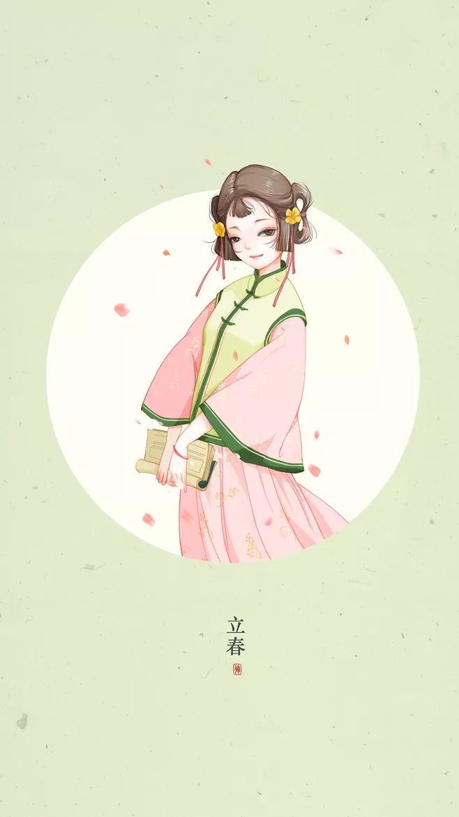 二十四節(jié)氣美人圖，唯美古風(fēng)手機壁紙圖集
