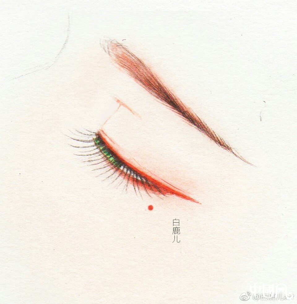 閉眼女子眉眼繪畫圖集，唯美眼睛古風(fēng)圖片