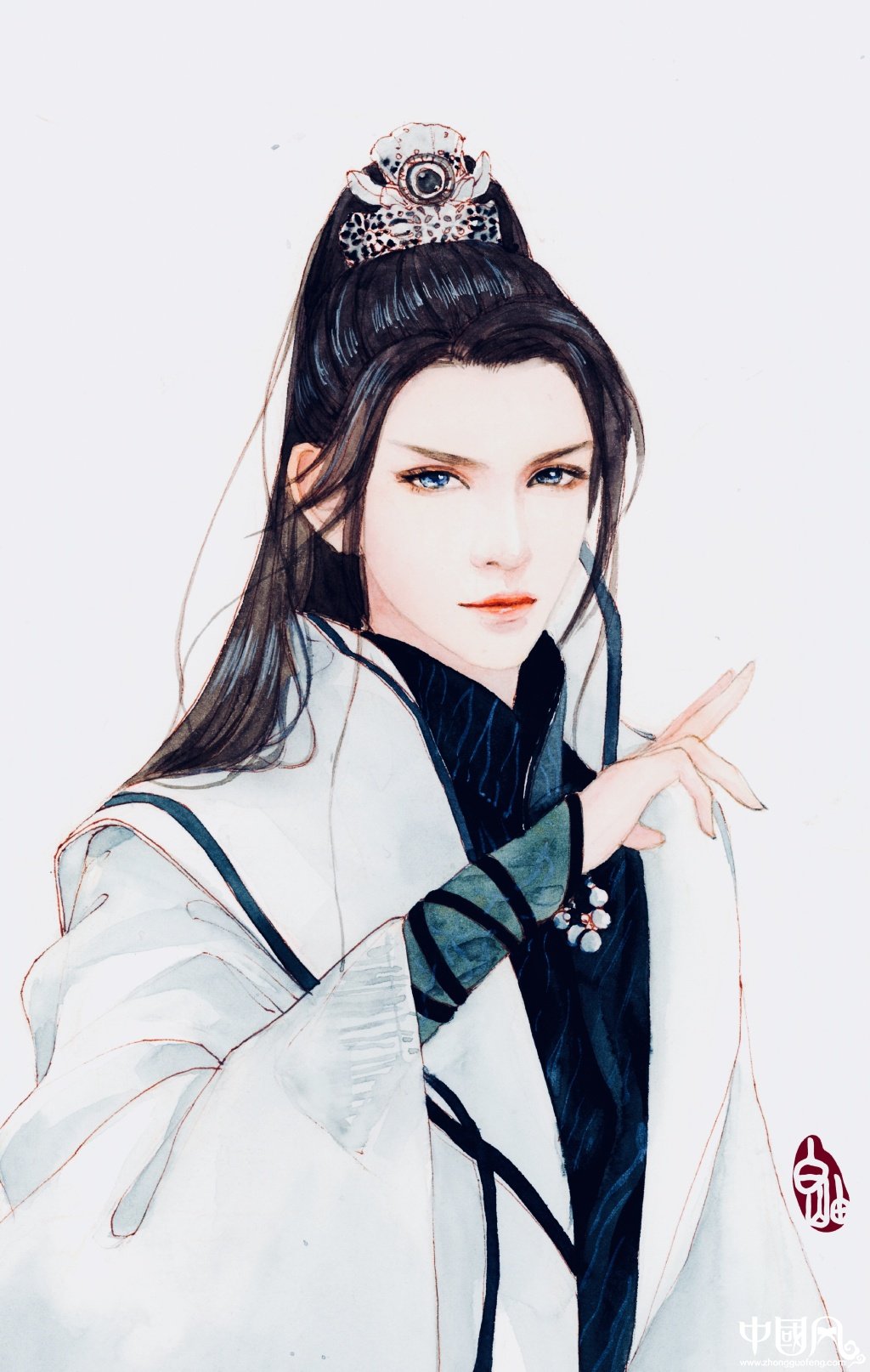 超詳細(xì)古風(fēng)美男上色步驟圖，可收藏做臨摹圖集