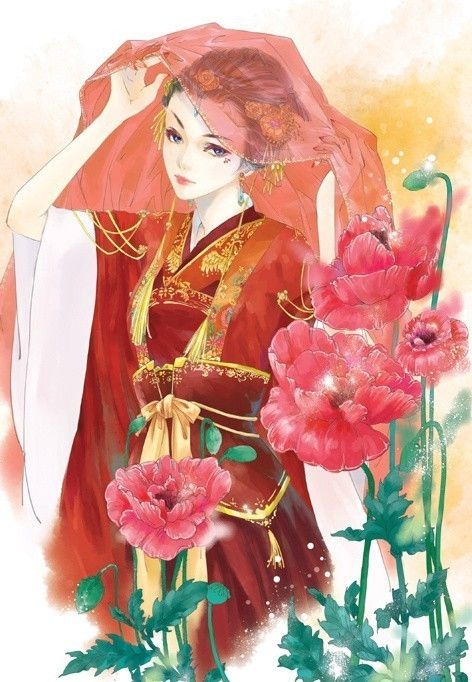 6張唯美古風圖片：一襲紅衣、披妝待嫁