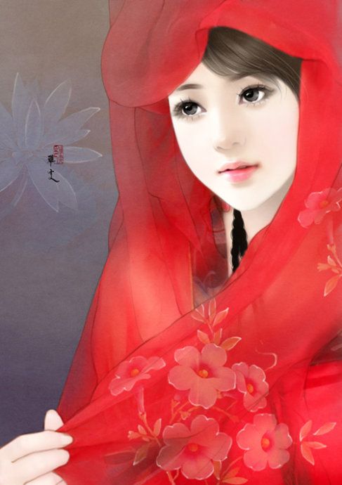 6張唯美古風圖片：一襲紅衣、披妝待嫁