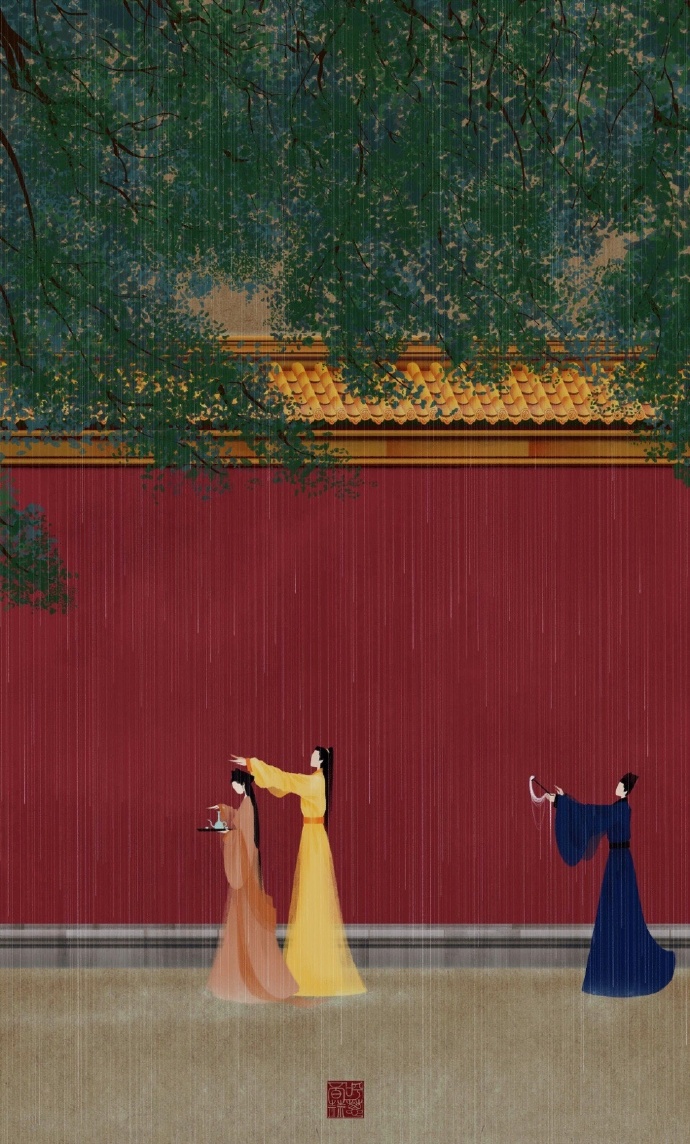 高清無臉古風(fēng)插畫欣賞，令人遐想的手繪插畫圖