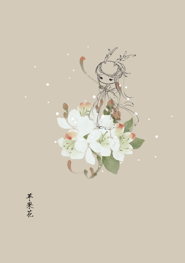 一組花與仙子古風圖片，清新淡雅的古風圖集