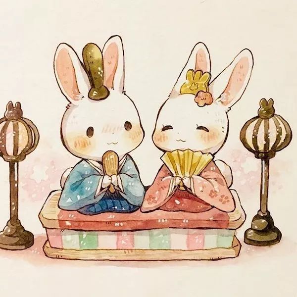 一組小兔子萌寵插畫：萌萌噠真可愛！