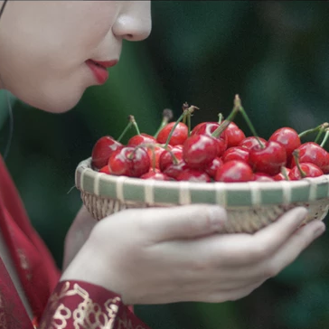 櫻桃紅衣古風(fēng)頭像，嬌艷美人!