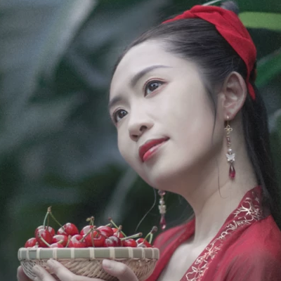 櫻桃紅衣古風(fēng)頭像，嬌艷美人!
