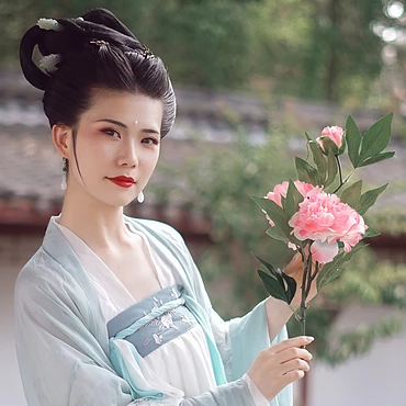 牡丹花女生頭像，唯美古風(fēng)真人頭像