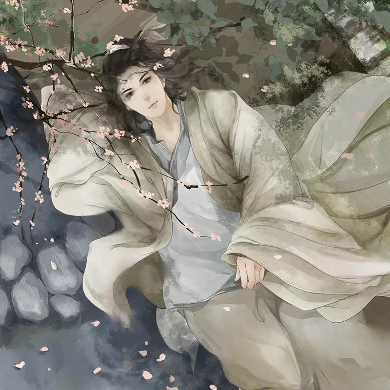 俊美古風男子頭像：回頭已物是人非