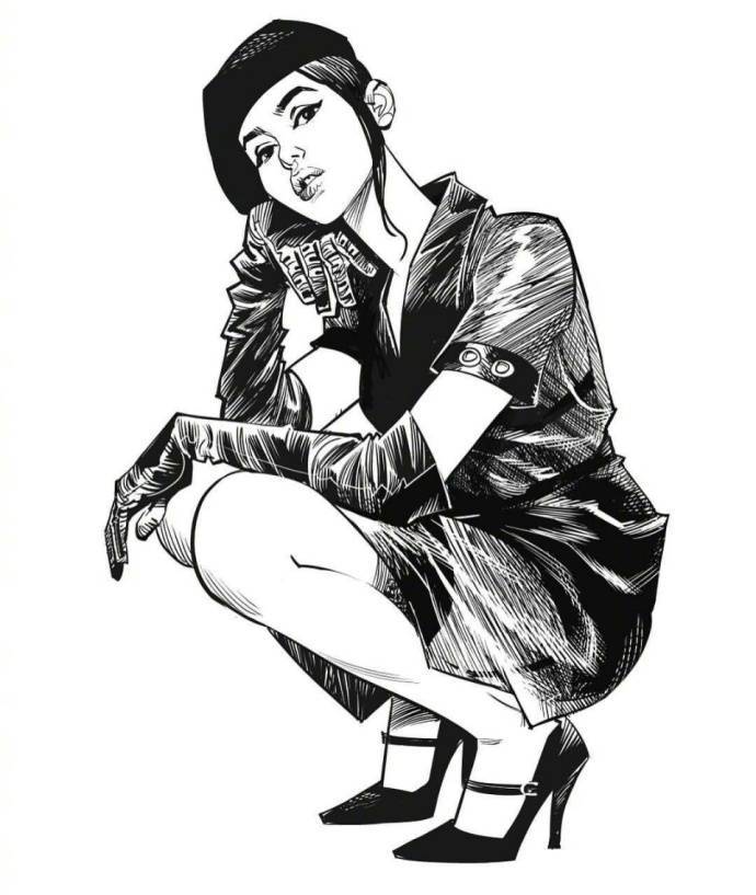 9款性感的黑白女郎插畫，嫵媚的美!