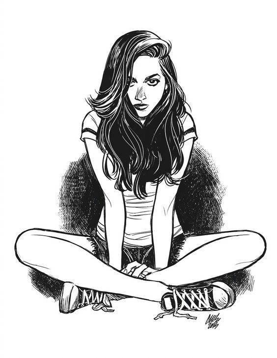 9款性感的黑白女郎插畫，嫵媚的美!