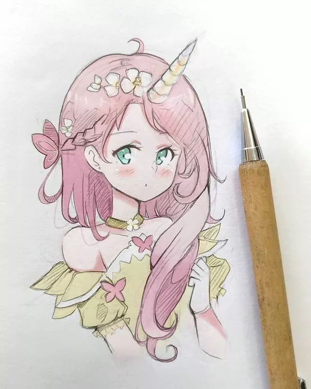清新可愛美少女插畫，萌化你的心！