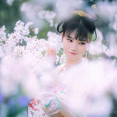 櫻粉清新女生頭像，唯美古風(fēng)真人頭像