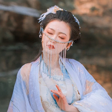 珠簾蒙面女生頭像，唯美古風(fēng)真人頭像