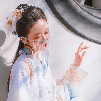珠簾蒙面女生頭像，唯美古風(fēng)真人頭像