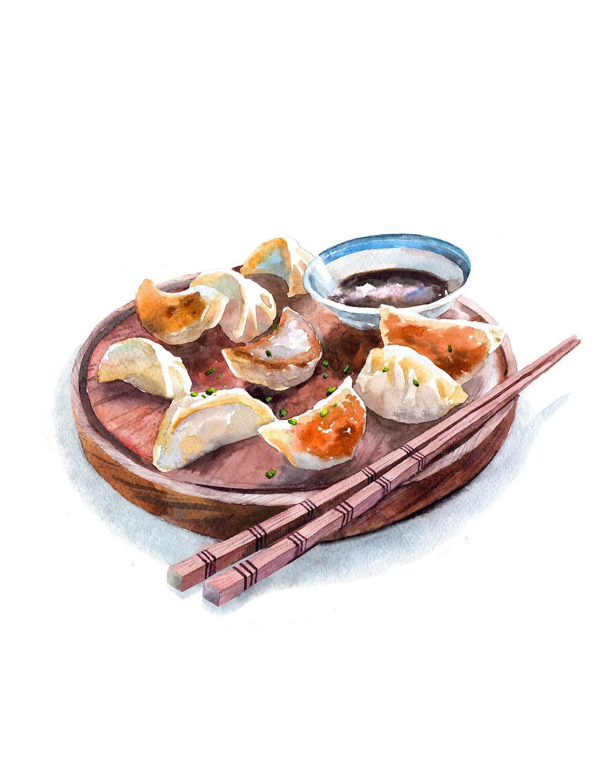 精致逼真的食物水彩插畫，淡雅手繪插畫圖片