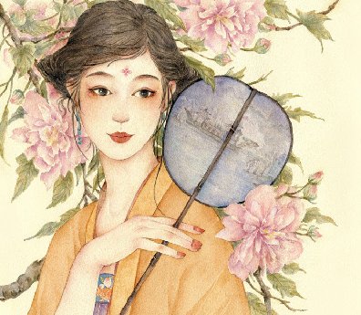 24節(jié)氣水彩手繪插畫，清新淡雅唯美女子插畫