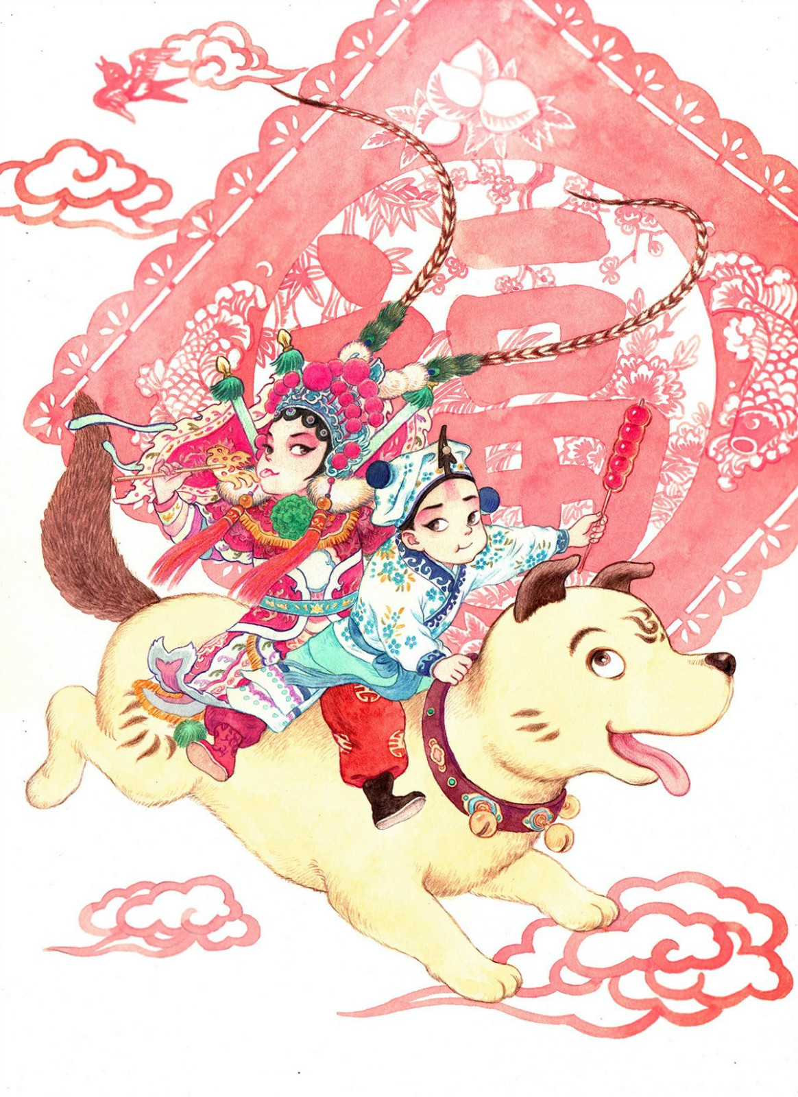 歡樂(lè)多姿的兒童世界，一組水彩兒童手繪插畫