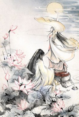 凄美國畫插畫，中國風(fēng)詩意手繪插畫