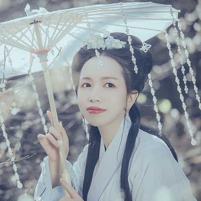 珠簾傘文藝女生頭像，唯美古風(fēng)真人頭像
