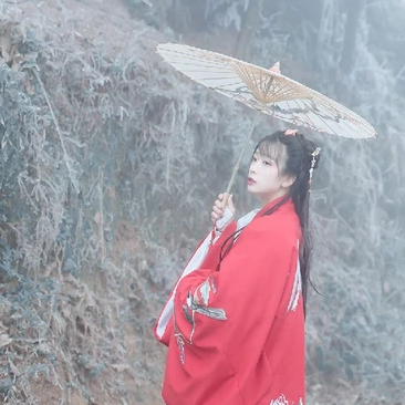 冰雪天地帶傘女生頭像，唯美古風(fēng)真人頭像