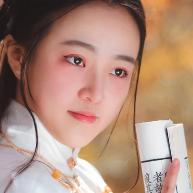文藝看書女生頭像，唯美古風真人頭像