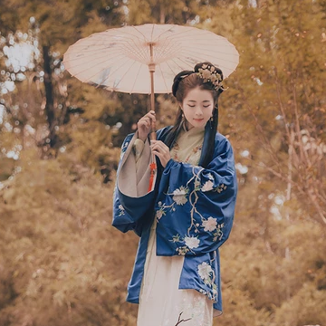 云鶴漢服帶傘頭像，唯美古風真人頭像