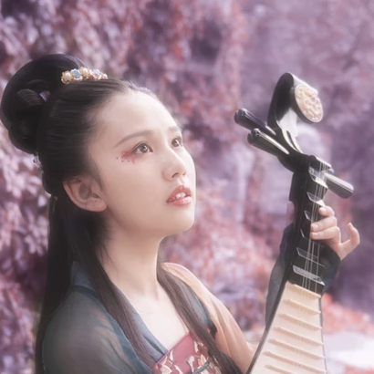 紫色文藝女生頭像，唯美古風真人頭像