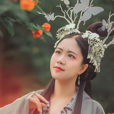 淡雅清新木槿花女生頭像，唯美古風真人頭像