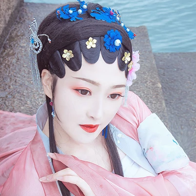 京劇花旦帶折扇女生頭像，唯美古風(fēng)真人頭像
